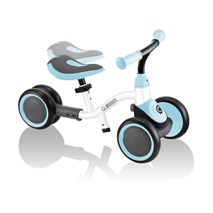 Каталка-беговел с ручкой GLOBBER "LEARNING BIKE" 3 в 1, бело-голубая